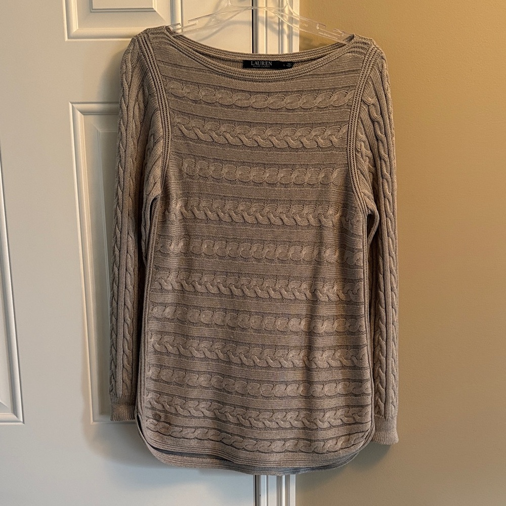 Ralph Lauren Beige Cable Knit Sweater